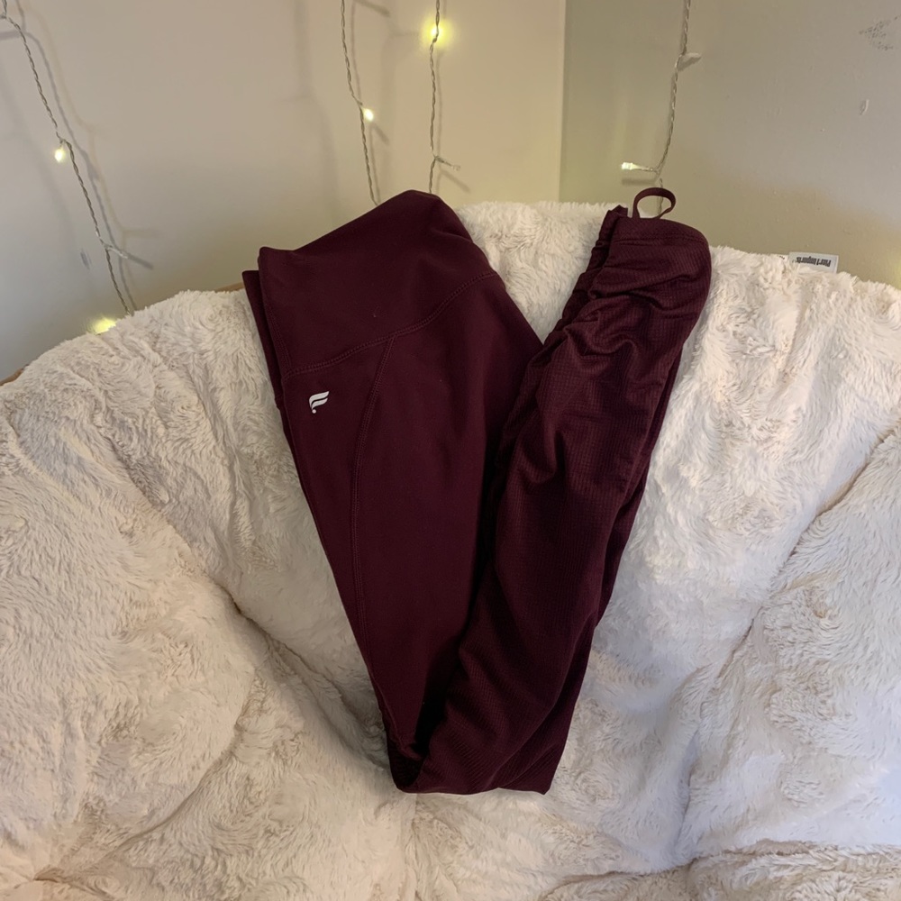 Fabletics Burgundy Cashel Foldover Leggings